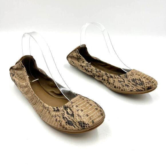 Tory Burch Eddie Python Ballet Flats Clay 11128211 Snake Leather - Picture 9 of 11